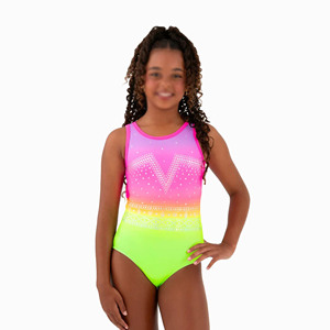 Maillot de Ballet para Niñas CONX, sin Mangas, con Pedrería, Traje de Danza, Ropa de Entrenamiento, Poliéster y Spandex, de una Pieza, Elástico - Product Image 1