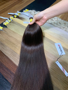 Extensions de cheveux vierges en vrac Super Double Drawn 1kg Cheveux lisses naturels Prix de gros 100% vietnamiens Couleur chocolat noir - Product Image 6