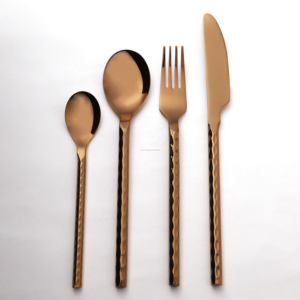 ชุดช้อนส้อมสแตนเลสไม้ไผ่ กล่องของขวัญ ชุดช้อนส้อมจัดงานแต่งงาน ค้อนออกแบบช้อนส้อมและมีด ชุดเครื่องชามยอดนิยมของอินเดีย - Product Image 4