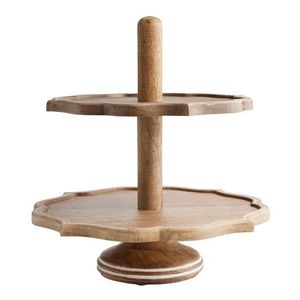 Elegante soporte redondo de madera para pasteles, perfecto para servir cupcakes, pasteles, postres, fotografía y decoración de mesas para eventos. - Product Image 6
