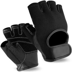 Customizable Suede Leather Breathable Non-Slip Four Season Half FingerFingerless Gym Workout Gloves for Men <b>Women</b> - Product Image 1