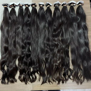 Extensiones de Cabello Remy de la Mejor Calidad, Cabello Indio de Lujo, Cinta Adhesiva del Sur de la India, Directamente de Fábrica, Cabello Humano Crudo Sin Procesar de Alta Calidad - Product Image 1