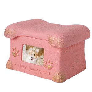 Urna de Cimento para Cinzas de Animais de Estimação com Porta-Retrato e Pegada Gravada, Caixa Memorial de Recordação para Cães e Gatos, 4 Cores - Product Image 4