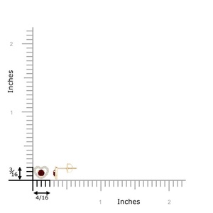 GEUM Jewels 14Kt Yellow Gold Rhodium Plated Natural Ruby Diamond Heart Minimalist Women's Stud Earrings OEM ODM Wholesale - Product Image 3