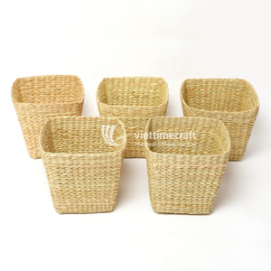 Cesta de Jacinto de Agua, Contenedor Cuadrado Tejido, Organizador Artesanal Ecológico para Estantes, Armarios y Decoración del Hogar - Product Image 2