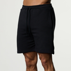 Shorts Bermuda en Coton Uni pour Homme avec Cordon de Serrage à la Taille, Coupe Décontractée, Taille Mi-Haute, Tissu Tricoté Respirant et Confortable - Product Image 1