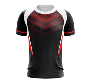 Camiseta Deportiva para Hombre Velocity Red Core Stripe, Diseño de Contraste Nítido, Camiseta de Entrenamiento de Alto Rendimiento, Ropa Deportiva Moderna y Transpirable - Product Image 5