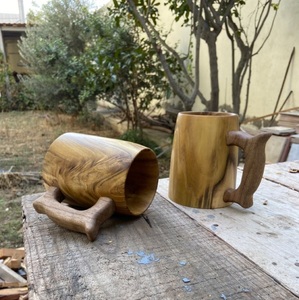 Taza de Madera Rústica Hecha a Mano, Taza de Café de Madera Maciza Natural, Vajilla Ecológica para Cocina y Comedor - Product Image 1