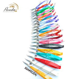 Tijeras para Extensión de Pestañas con Recubrimiento Rojo y Logotipo Personalizado, Herramienta de Belleza de Acero Inoxidable con Resorte, Diseño Sostenible - Product Image 4