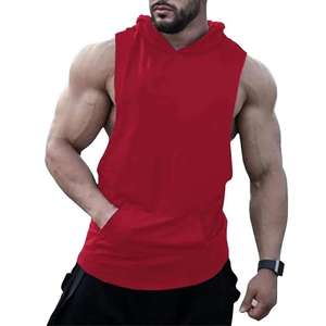Débardeurs de sport décontractés pour hommes, sans manches, à séchage rapide, compressifs, 100% coton respirant pour la gym, le fitness, l'entraînement, personnalisables - Product Image 2