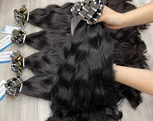 Extensiones de cabello con cinta adhesiva de 16 cm - 24 cm, listas para enviar, cabello natural ondulado, mechones de cabello virgen súper gruesos con puntas completas, de Thanh an Hair - Product Image 6