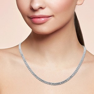 Collar de tenis de plata 925 premium con diamantes de circonita cúbica chapados en rodio, cadena de micro pavé de alta gama para regalo de boda, elegante - Product Image 2