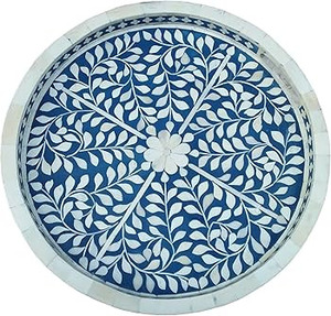 Bandeja Decorativa Artesanal con Incrustaciones de Hueso para el Hogar, Hoteles y Restaurantes, Organizador de Mesa de Lujo y Artículo de Regalo - Product Image 4