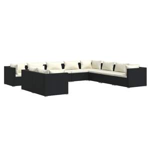 Conjunto de Muebles de Jardín de Ratán PE Negro con Acero con Recubrimiento en Polvo, Colección de Muebles Duraderos para Exteriores - Product Image 2