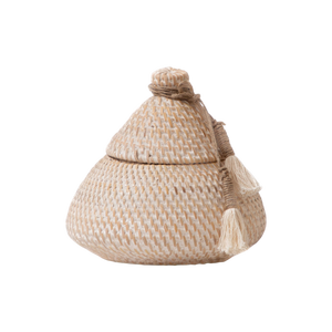 Cestas de Mimbre Natural Ovaladas Hechas a Mano, Caja de Almacenamiento de Té con Asa, Diseño Flexible Vintage Ecológico, Cestas Organizadoras para el Hogar - Product Image 1