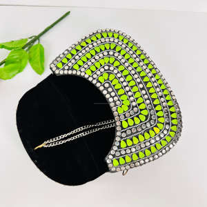 Sac à main de soirée élégant pour femme Vintage Sculpture polie sac à bandoulière néon vert métal mosaïque pochette moderne Style Antique - Product Image 1