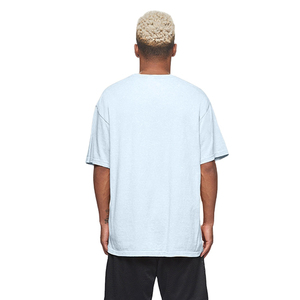 T-shirt Homme Oversize Anti-Plis en Coton 100% Lavé à l'Acide avec Logo Personnalisé, Style Urbain Uni et Motif Solide, Coupe Longue - Product Image 2