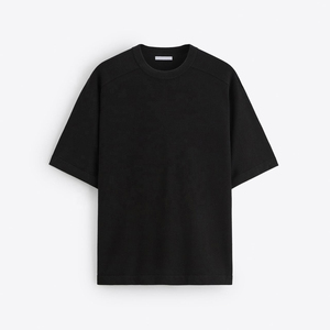 T-shirt décontracté pour homme en maille ajustée, 150 grammes, motif léopard brodé, 100 % coton, manches courtes, anti-boulochage - Product Image 1