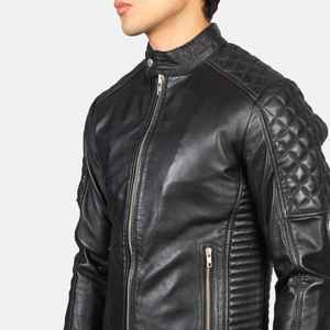 Chaqueta de Motociclista de Invierno Negra 100% Lona, con Cierre Frontal, Transpirable, Ecológica, de Secado Rápido, Servicio OEM, para Hombre, FASHION VAULT - Product Image 4