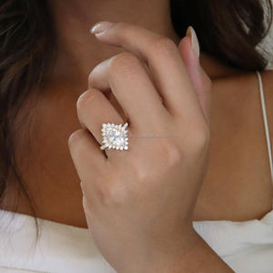 Igi/gia วงแหวนแต่งงาน/แหวนหมั้นเพชรแนววินเทจ14K สีเหลืองสีขาวทองสีขาว/แต่งงานใช้ได้ทั้งผู้หญิงและผู้ชาย - Product Image 4