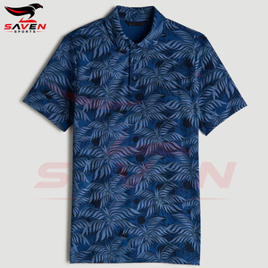 Polo homme personnalisé de haute qualité, imprimé, décontracté, été, bleu, imprimé palmiers, manches courtes, respirant, pour le golf - Product Image 6