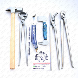 Kit d'outils de maréchal-ferrant robuste 6 pièces pinces à sabot couteau à sabot de précision tampon et râpe pour sabots robustes outils de coupe de cheval - Product Image 3