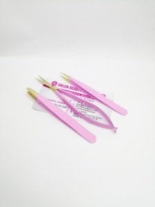 Gold Pink Eyebrow Tweezers Spring Scissors 3 Pcs Set Slanted Tweezers Stainless Steel Pointed Eyebrows Tweezers Brow Scissor - Product Image 6