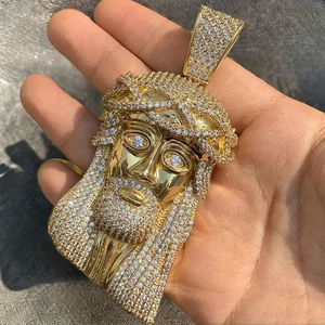 Pendentif chrétien glacé en diamant de moissanite, bijoux hip-hop pour homme, plaqué rhodium, personnalisé, en argent 925, SHRAMAN DIAMOND - Product Image 5