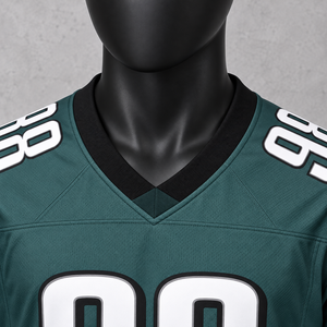 Maillot de football américain vert pour homme, col en V, manches courtes, anti-humidité, impression sublimée, numéro 98, tenue d'équipe - Product Image 6
