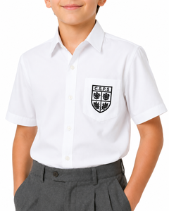 เสื้อนักเรียนชายสีขาวพรีเมียม แบบคลาสสิก สำหรับนักเรียน ทรงสมาร์ทฟิต แขนครึ่งตัว สวมใส่สบาย - Product Image 4