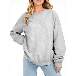 Sudadera Oversize para Mujer, Cuello Redondo, Manga Larga, Forro Polar, Estilo Casual Holgado, Ropa de Otoño e Invierno, Cálida y Cómoda - Product Image 1
