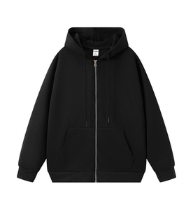 Sweat à capuche zippé en polyester recyclé durable pour homme, matière écologique, doublure polaire épaisse, tenue avec capuche intégrée - Product Image 2