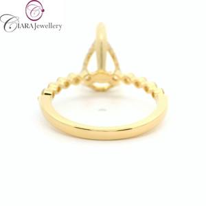 NOUVEAU MODÈLE 18K Au750 Blanc/Jaune/Or Rose & Bague de fiançailles bicolore avec diamant naturel 12x8mm en forme de poire pour mariage - Product Image 6