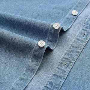 Chemise en jean pour homme, dernière tendance, design personnalisé, poches poitrine, respirante, manches courtes - Product Image 4