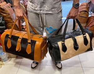 Bolsa de Viaje de Piel Auténtica de Calidad de Exportación, con Cierre, Ligera, Gran Capacidad, Correa Ajustable, Modelo LHODB-0082B - Product Image 6