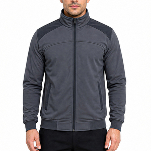 Blouson bomber gris zippé pour homme, col montant, coupe décontractée, coupe-vent, vêtement d'extérieur, veste de sport pour homme, idéal pour l'hiver - Product Image 1