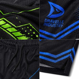 Shorts de gaming futuristes en polyester maillé premium avec design néon XP Cyberpunk, personnalisables par sublimation - Product Image 5
