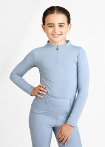 Haut de base respirant et élégant pour l'équitation des enfants, en tissu doux et confortable pour l'entraînement. - Product Image 4