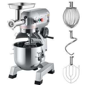 Impastatrice Elettrica Commerciale 1100W con Tritacarne 2-in-1, Mixer Multifunzione con Ciotola in Acciaio Inox da 20Qt per Panetterie - Product Image 1
