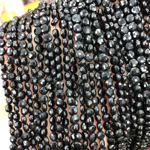 Perles facettées en spinelle noire, perles en pierre naturelle, pour la fabrication de bijoux, artisanat DIY - Product Image 3