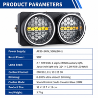 2x50W Golden 128PCS RGB LED Trois bandes lumineuses flexibles DMX512 Auto/Master-Slave 8 bits à gradation linéaire pour effets de scène et public