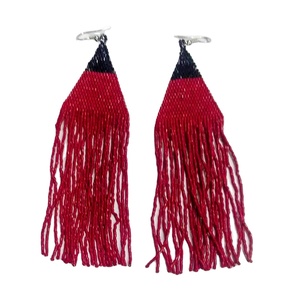 Pendientes colgantes de cuentas Miyuki rojas y negras de alta calidad, hechos a mano, con cuentas de vidrio bohemias, regalo moderno, joyería de playa. - Product Image 1