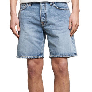 Shorts de Mezclilla Casuales de Cintura Alta, Estilo Urbano, 100% Algodón, Secado Rápido y Transpirables, Lavables, con Estampado de Goma en Relieve - Product Image 3