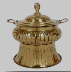 Plats à friture en laiton usagés pour aliments Buffet rond 9 LTR Serveur d'aliments Fournitures pour hôtels et restaurants avec finition de la meilleure qualité supérieure - Product Image 3