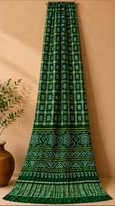 Sari Tradicional Indio de Seda Gajji Pura Ghatchola Bandhej Hecho a Mano para Bodas con Ricos Detalles Zari y Blusa - Product Image 3
