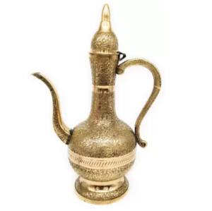 Polished Brass Surahi Water Pot For Traditional Home Decor And Handmade Antique Style <b>Shelf</b> Accent - Product Image 5