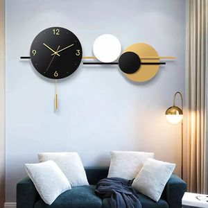 35.4 di grandi dimensioni \ "moderno metallo geometrico digitale orologio da parete elegante decorazione da parete per soggiorno - Product Image 3