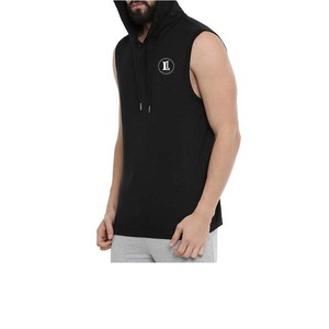 Hoodie sans manches unisexe personnalisé pour la gym, imprimé, en molleton imperméable et écologique, pour hommes - Product Image 3