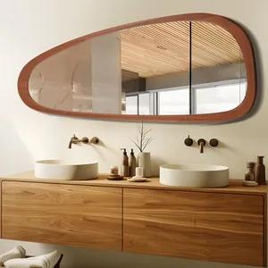 Miroir mural rond en métal fait main avec un design moderne suspendu, décoration minimaliste à thème naturel pour le salon, décoration intérieure - Product Image 4