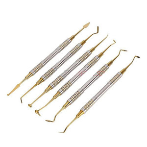 6Pcs Dental Filling Spatula Kit with Titanium Coated Heads Resin Application Professional Dental Composite Filling Surgical - Product Image 1